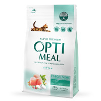 Сухой корм OPTIMEAL Kitten для котят с КУРИЦЕЙ 0,7 кг