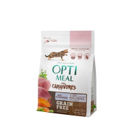 Сухой корм OPTIMEAL беззерновой для взрослых кошек с УТКОЙ и ОВОЩАМИ 0,3 кг