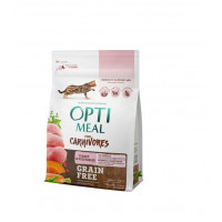 Сухий корм OPTIMEAL беззерновий для дорослих котів з ІНДИЧКОЮ та ОВОЧАМИ 0,3 кг