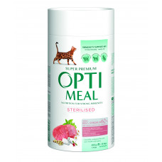 Сухий корм OPTIMEAL для дорослих кастрованих котів та стерилізованих кішок ЯЛОВИЧИНА та СОРГО 0,65 кг